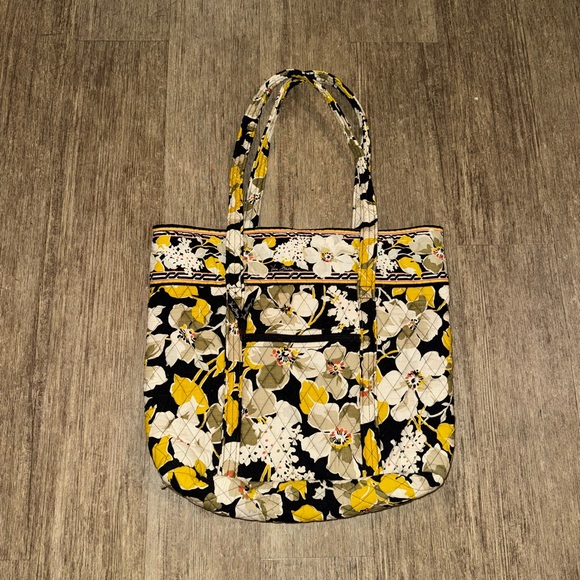 Vera Bradley Dogwood Quilted Black/Yellow Tote (retired print) - Picture 2 of 3
